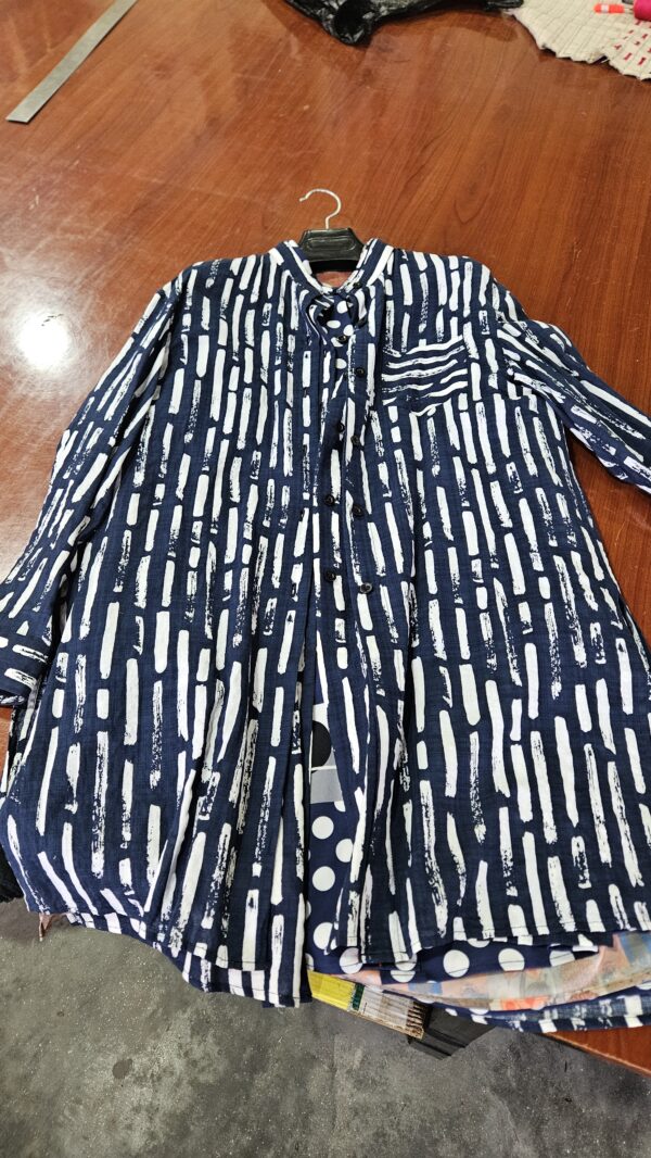 Women’s Long Cotton Button-Up Blouse